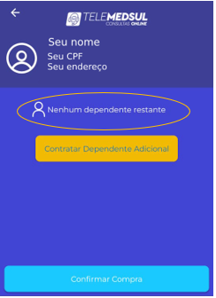 Tela com dados do titular