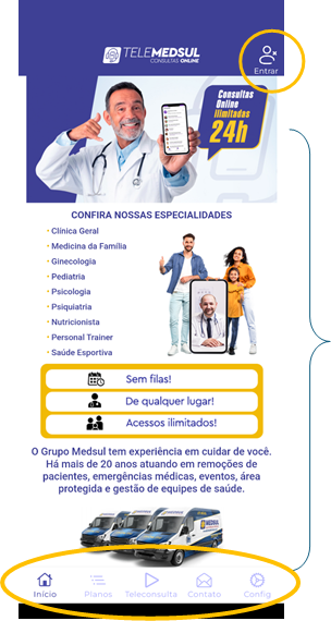 Imagem da tela inicial do aplicativo